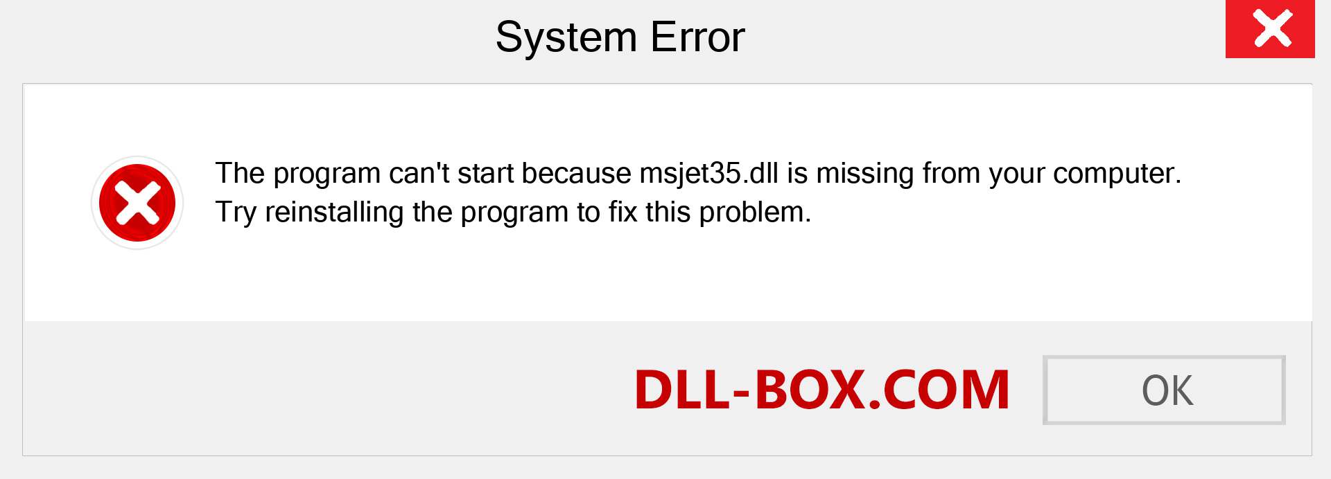 msjet35.dll file is missing?. Download for Windows 7, 8, 10 - Fix  msjet35 dll Missing Error on Windows, photos, images